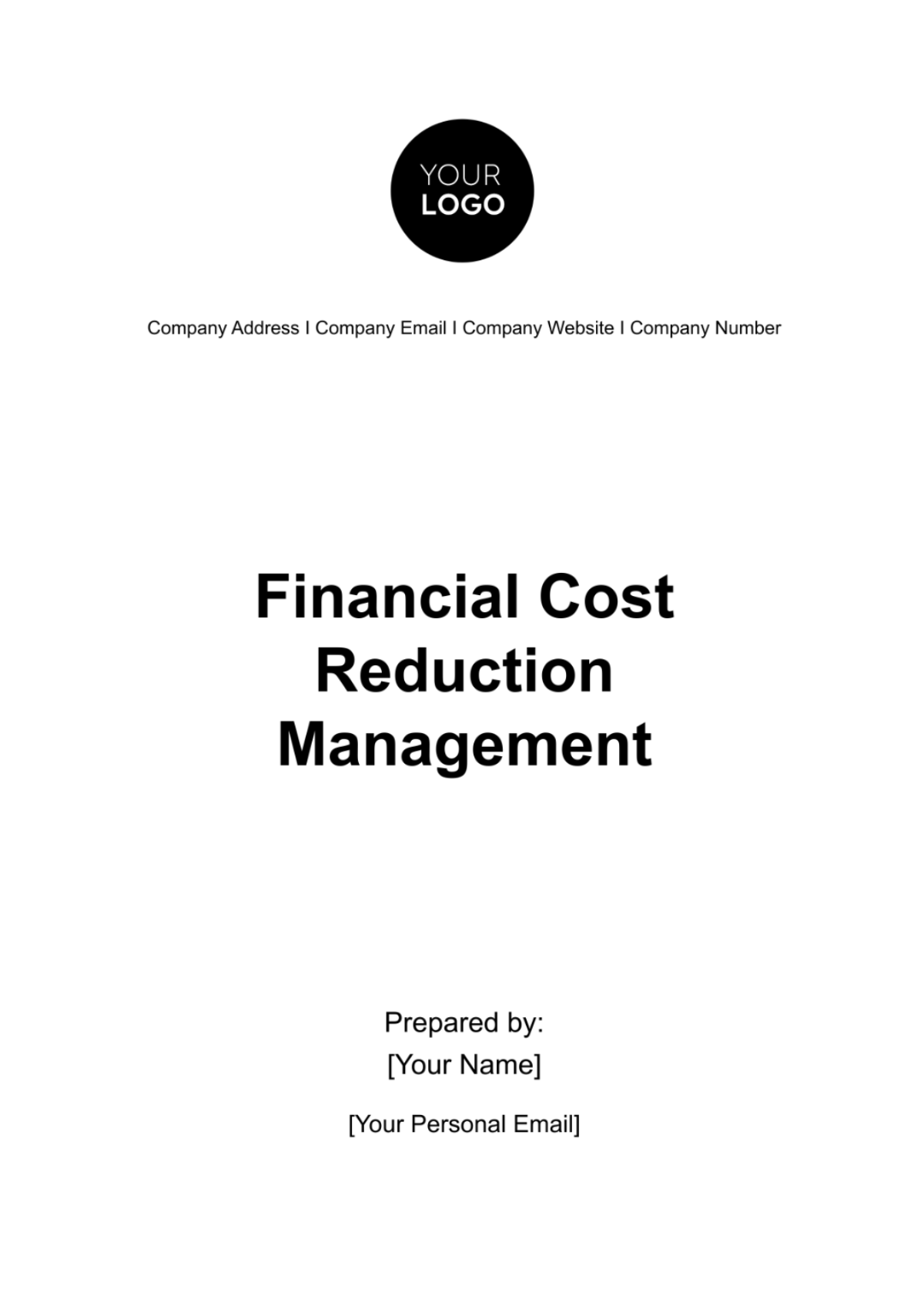 Financial Cost Reduction Management Template