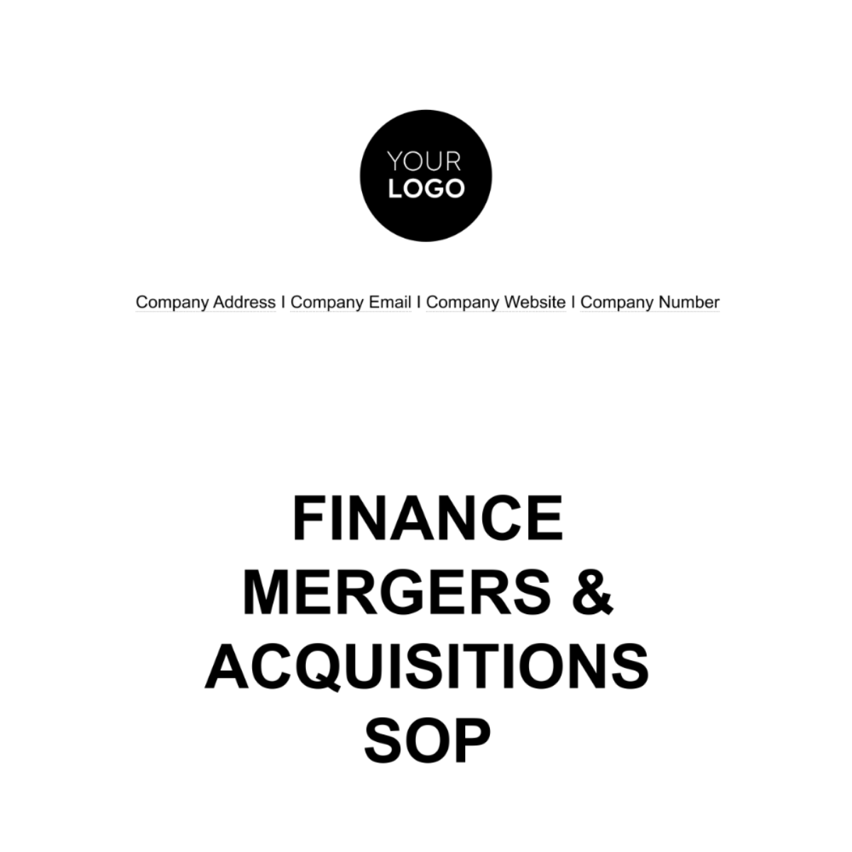 Finance Mergers & Acquisitions SOP Template