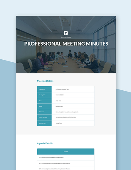 FREE Professional Business Meeting Invitation Template - Word (DOC ...