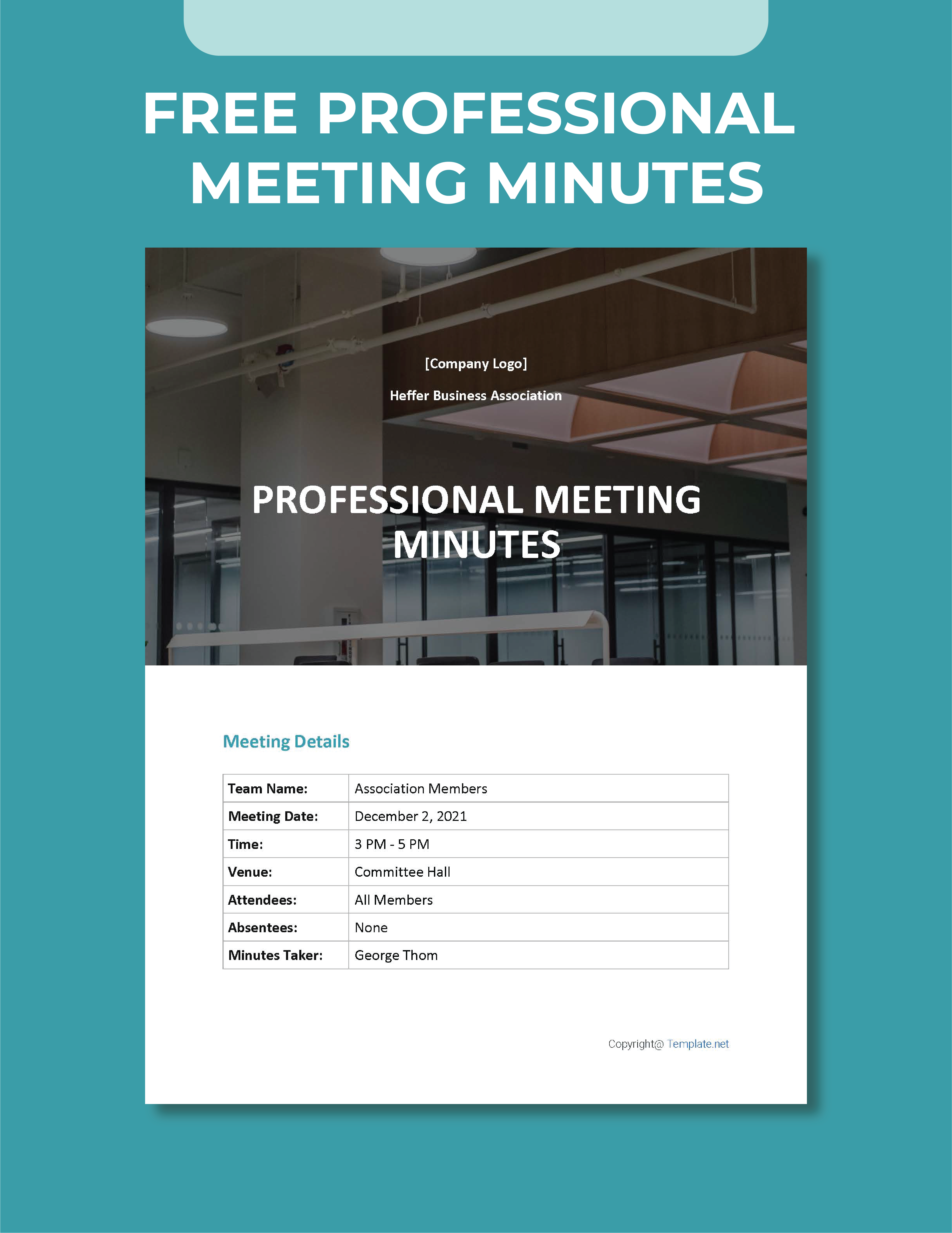 Free Professional Meeting Minutes Template - Google Docs, Word, Apple Pages | Template.net