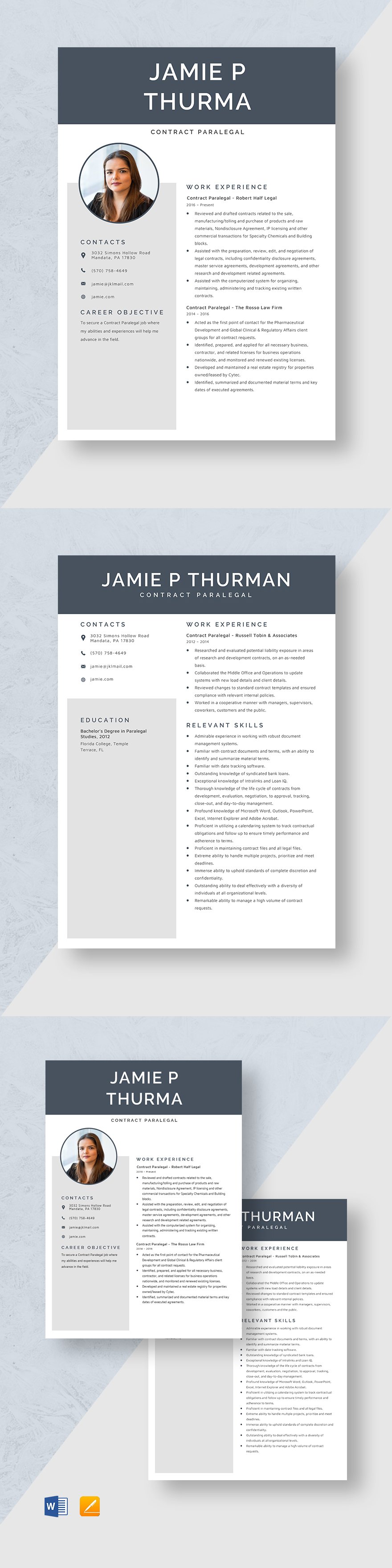 Paralegal Resume Templates 10  Designs Free Downloads Template net