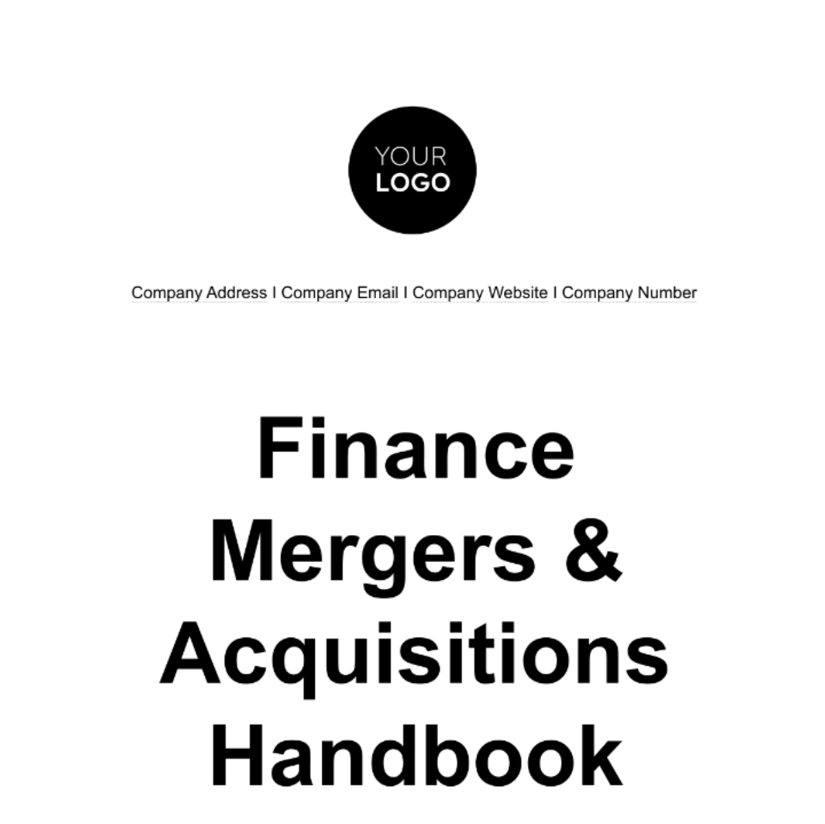 Finance Mergers & Acquisitions Handbook Template