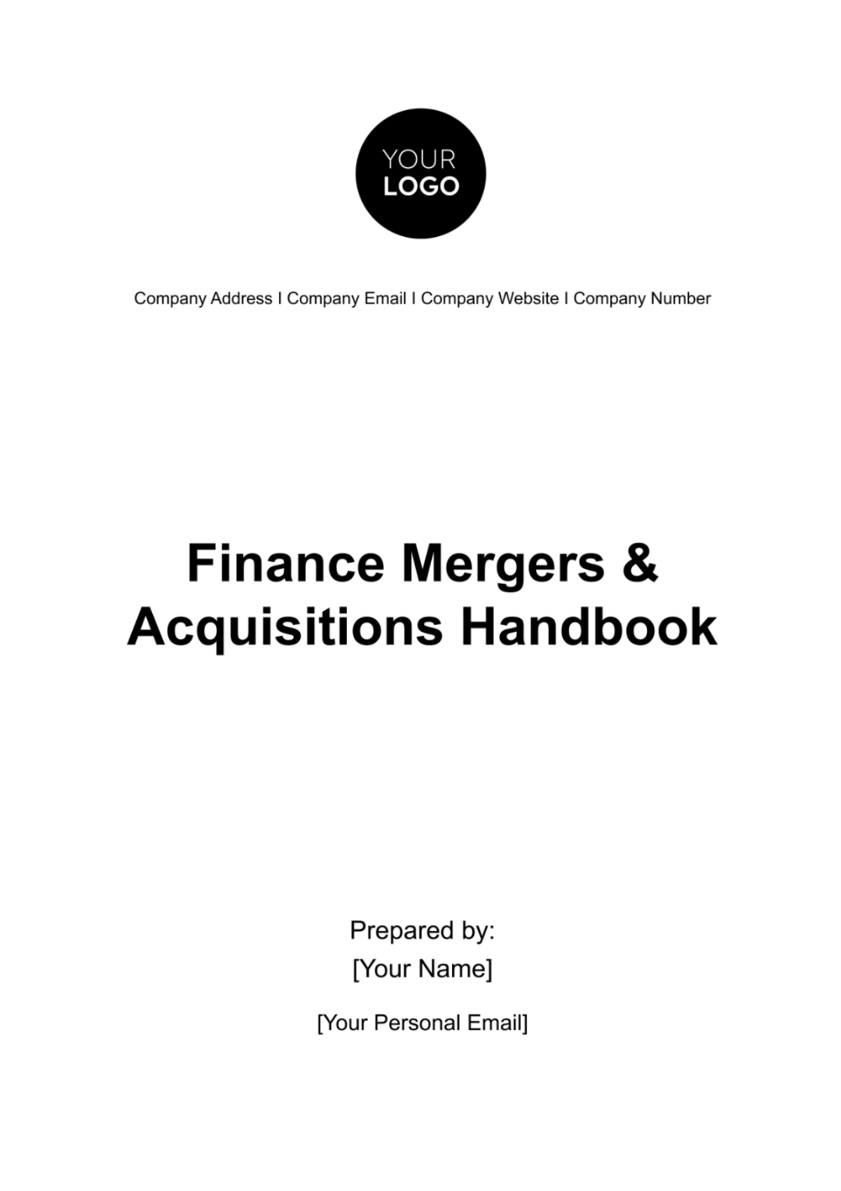 Finance Mergers & Acquisitions Handbook Template - Edit Online & Download