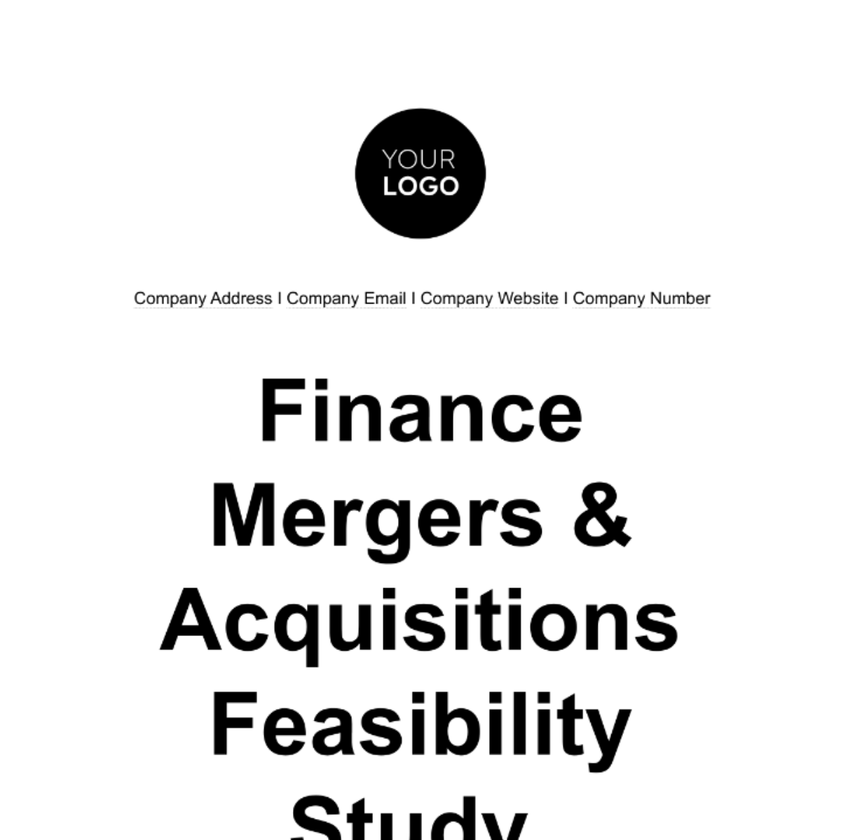 Finance Mergers & Acquisitions Feasibility Study Template