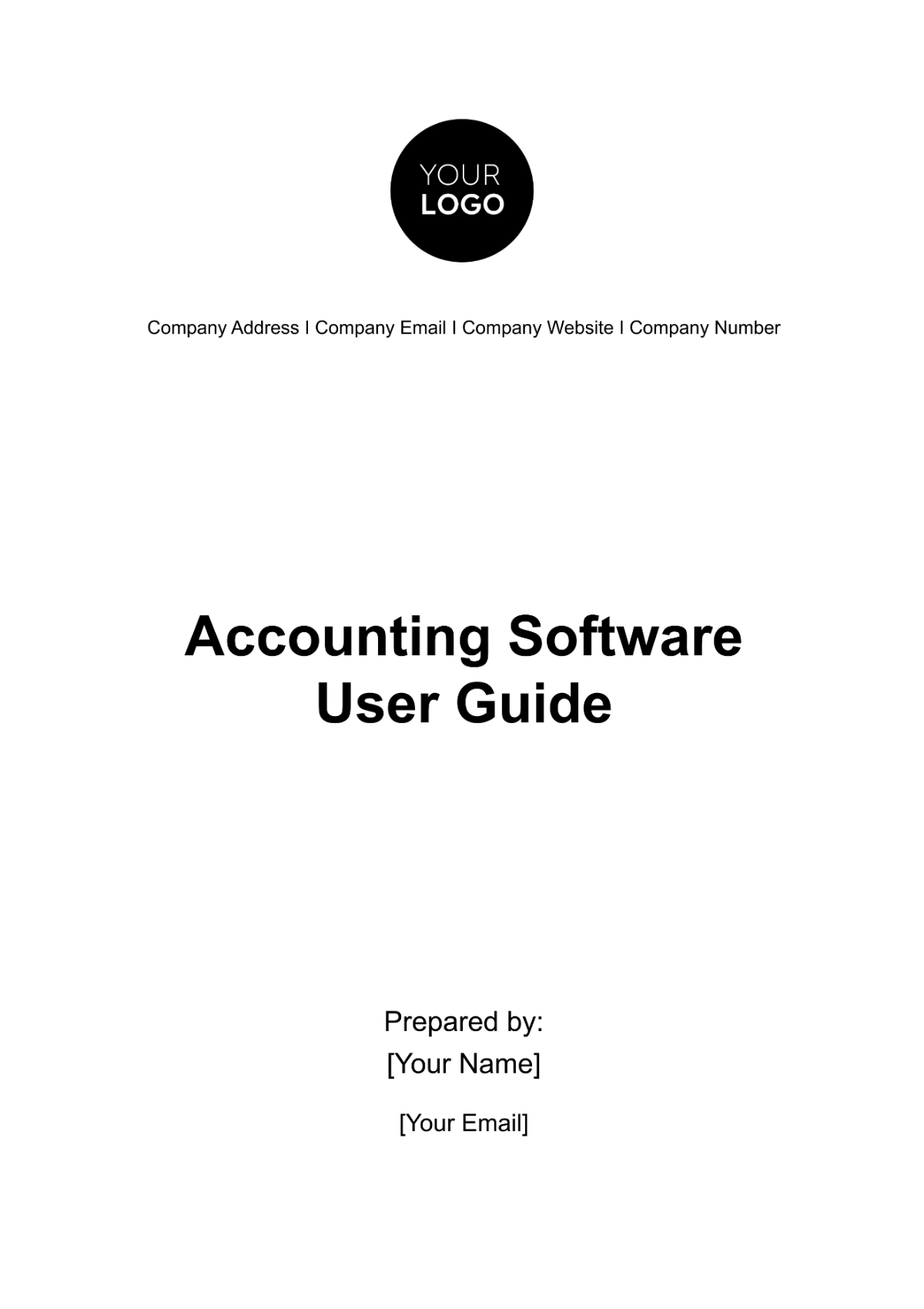 Accounting Software User Guide Template