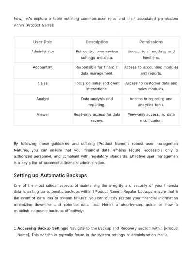 Free Accounting Software User Guide Template to Edit Online
