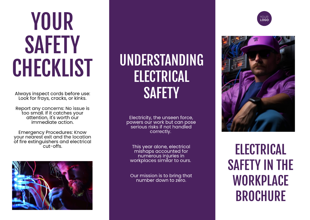 Free Electrical Safety in the Workplace Brochure Template to Edit Online
