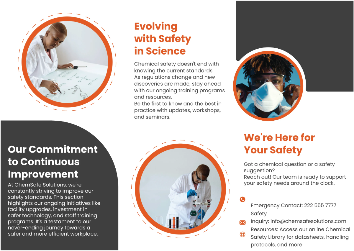 Free Chemical Handling and Storage Brochure Template to Edit Online