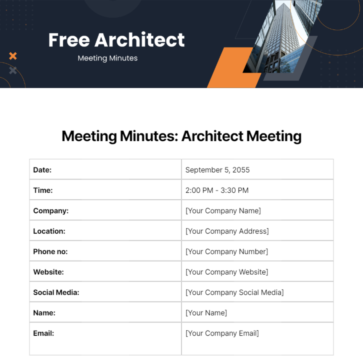 Architect Meeting Minutes  Template