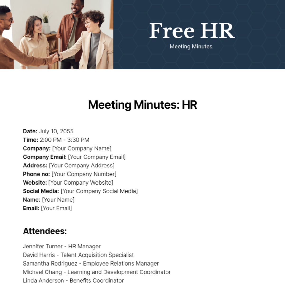HR Meeting Minutes  Template