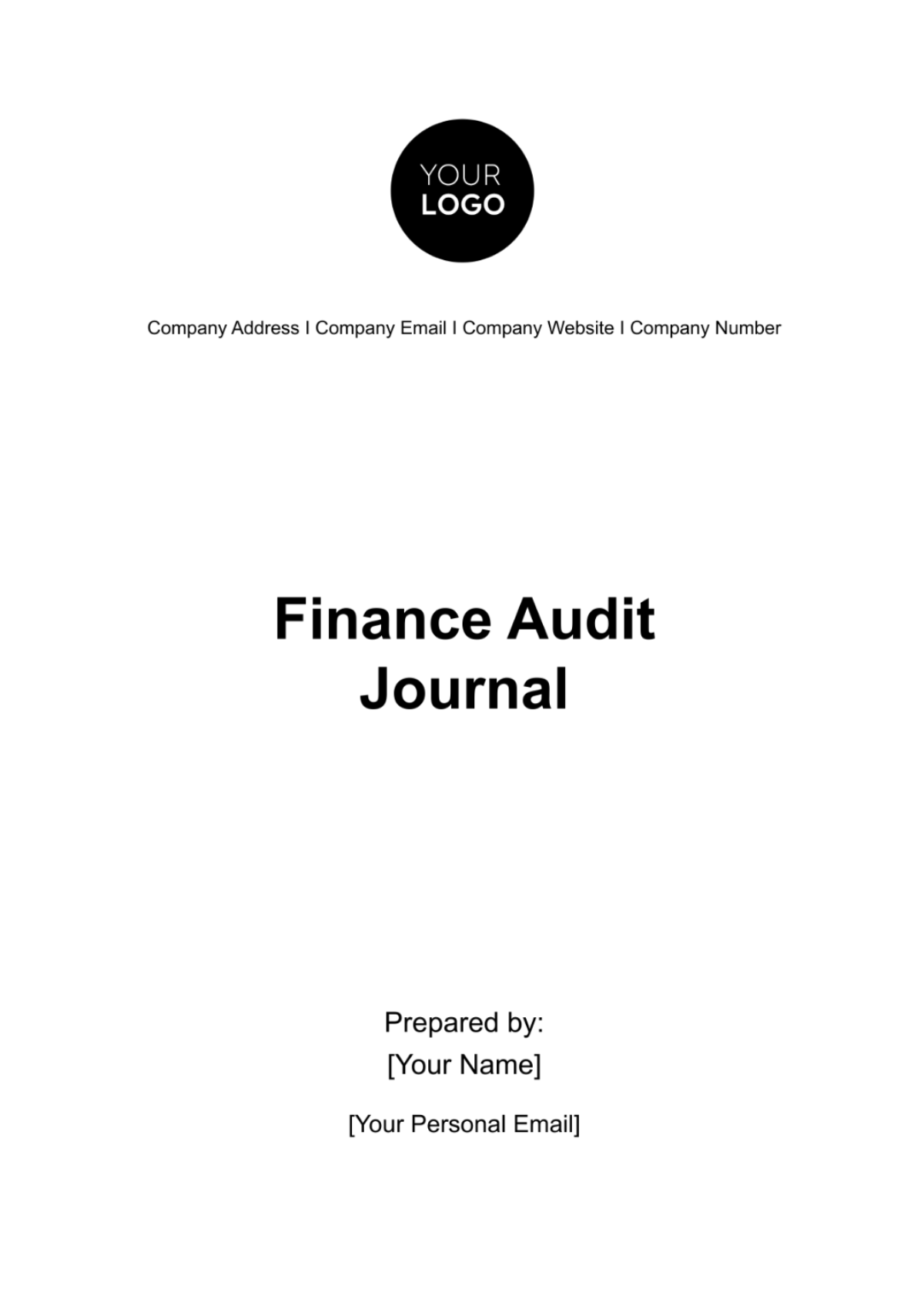 Finance Audit Journal Template