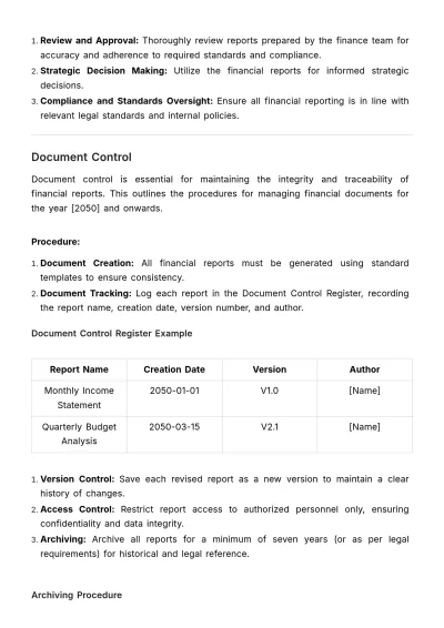 Free Financial Reporting SOP Template to Edit Online