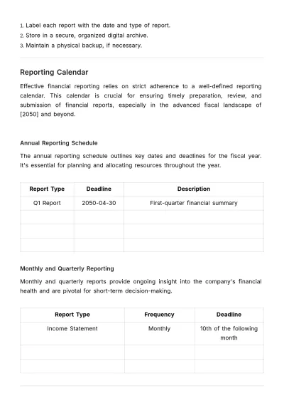 Free Financial Reporting SOP Template to Edit Online