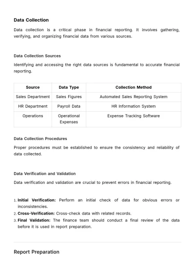 Free Financial Reporting SOP Template to Edit Online