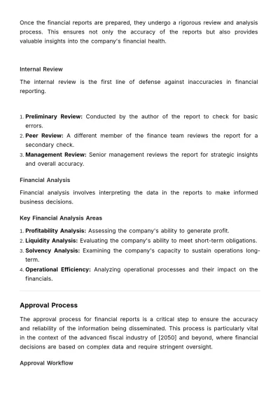 Free Financial Reporting SOP Template to Edit Online