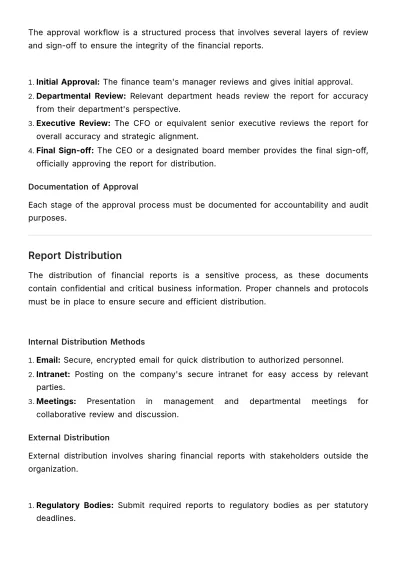 Free Financial Reporting SOP Template to Edit Online
