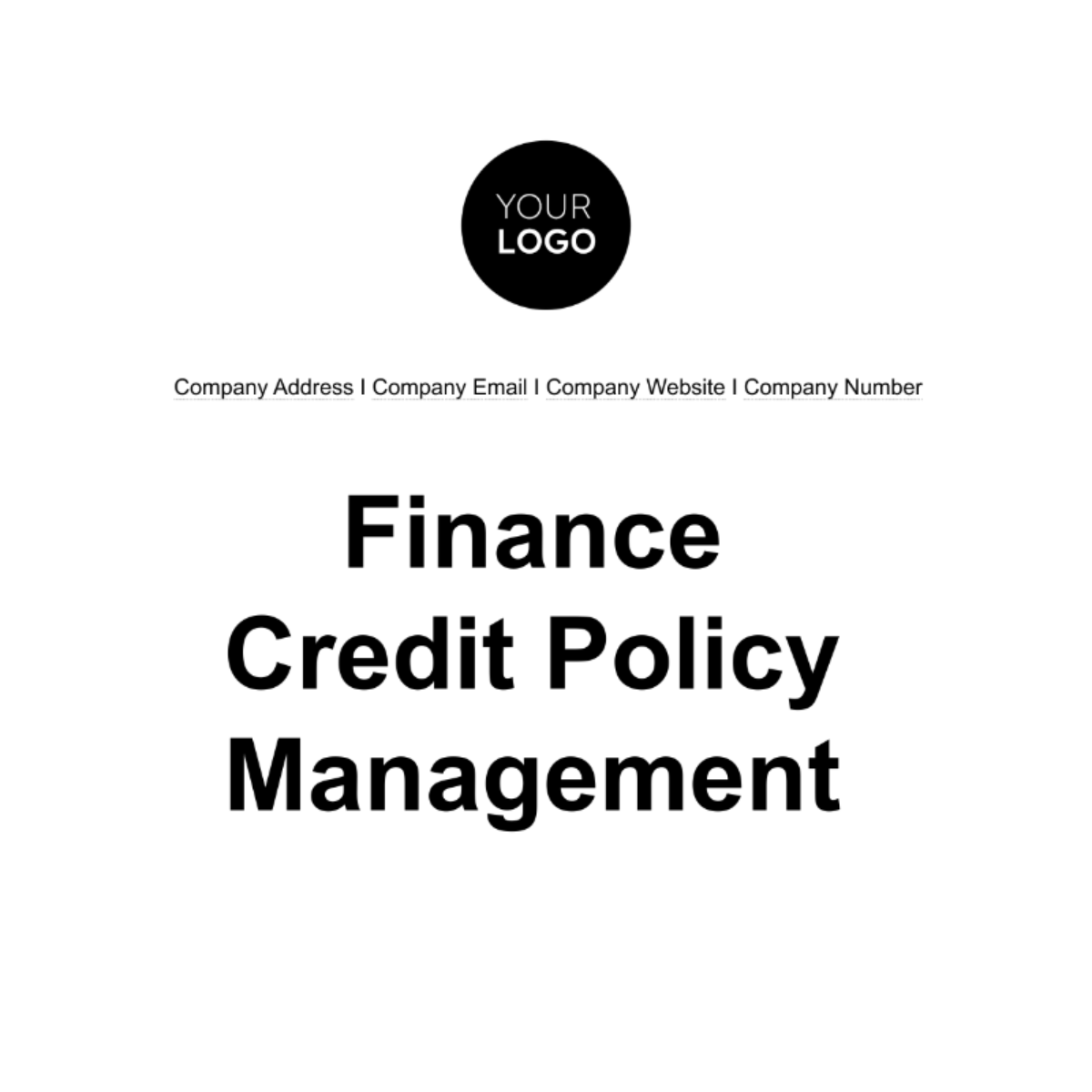 Finance Credit Policy Management Template