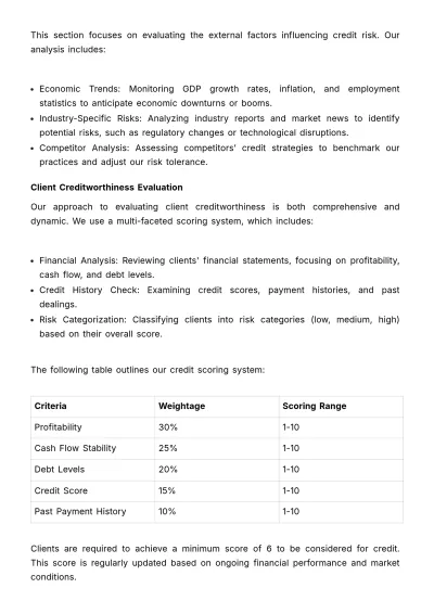 Free Finance Long-Term Credit Plan Template to Edit Online