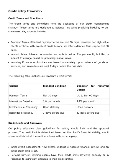 Free Finance Long-Term Credit Plan Template to Edit Online