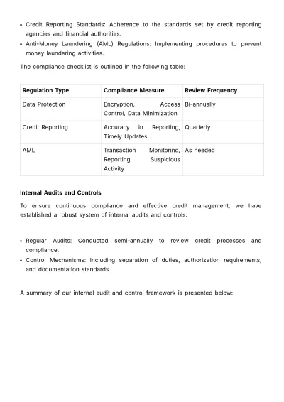 Free Finance Long-Term Credit Plan Template to Edit Online