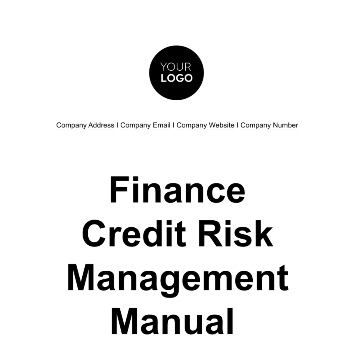 Finance Credit Risk Management Manual Template