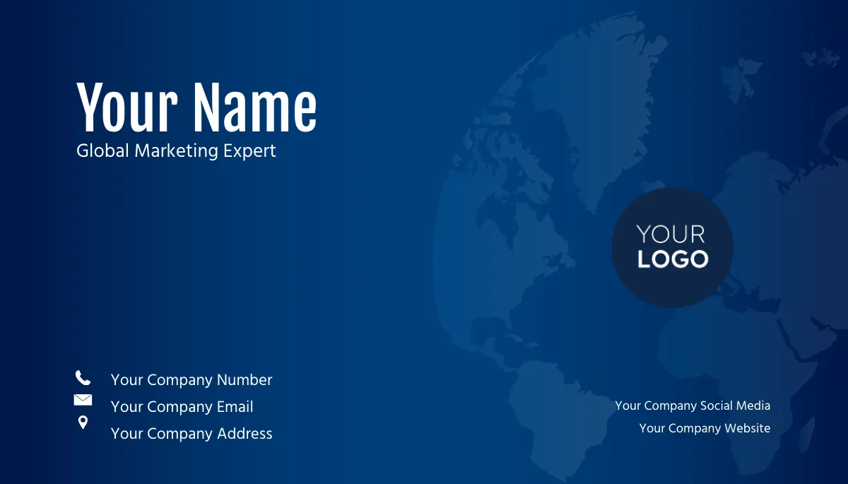 Free Global Marketing Expert Business Card Template to Edit Online