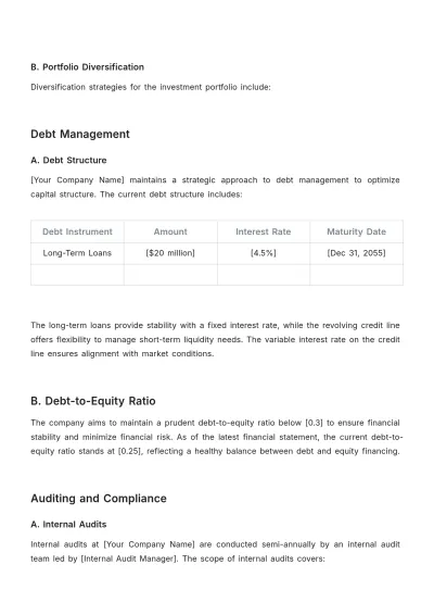 Free Long-Term Financial Procedures Plan Template to Edit Online