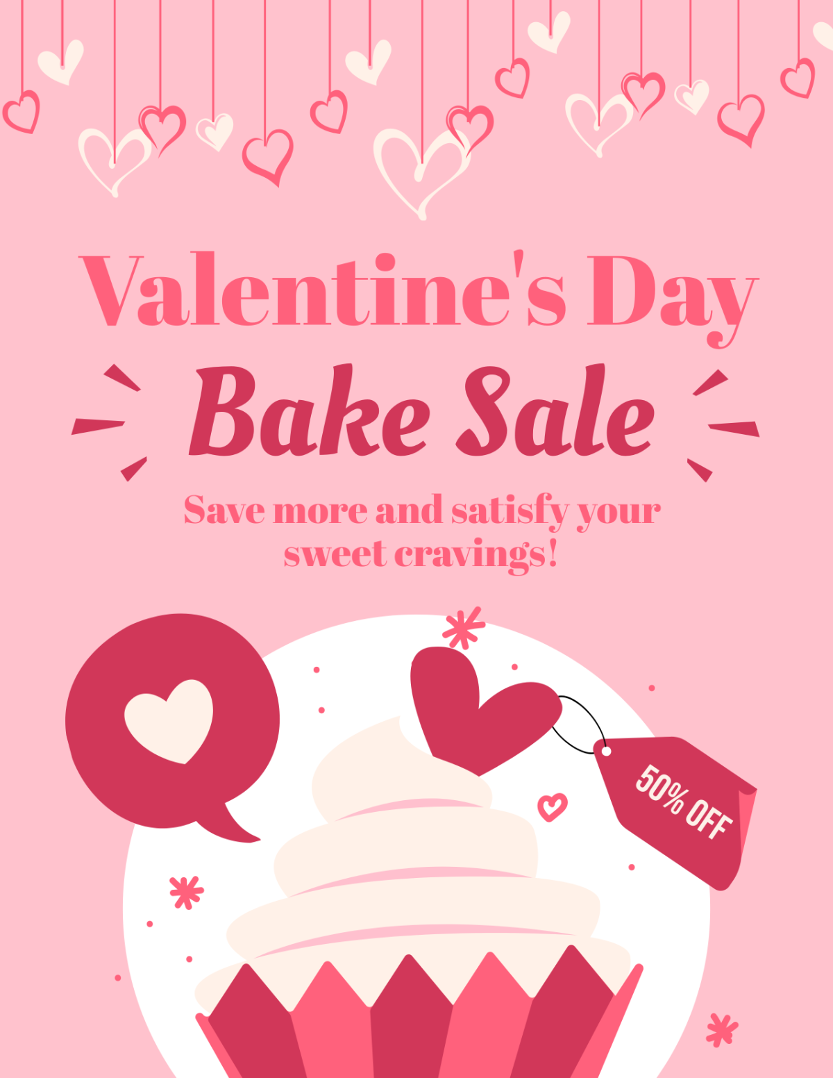 Valentine's Day Bake Sale Flyer Template