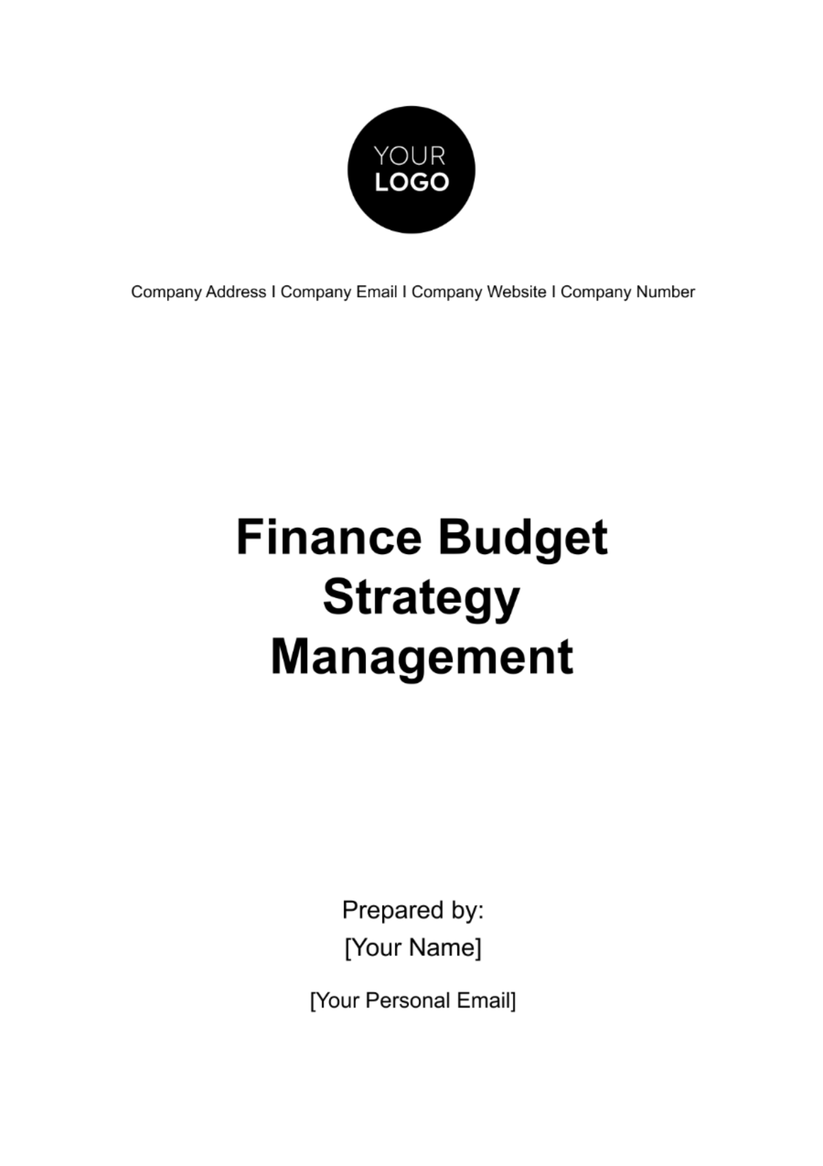 Finance Budget Strategy Management Template