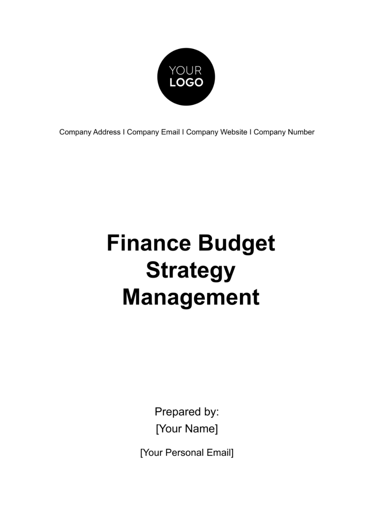 Finance Budget Strategy Management Template