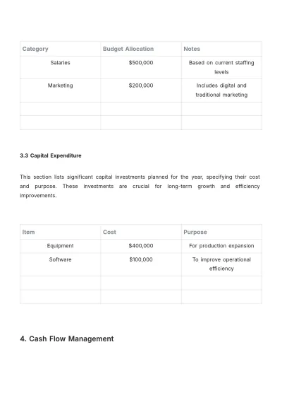 Free Finance Budget Strategy Management Template to Edit Online
