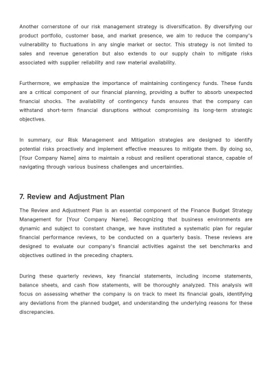 Free Finance Budget Strategy Management Template to Edit Online