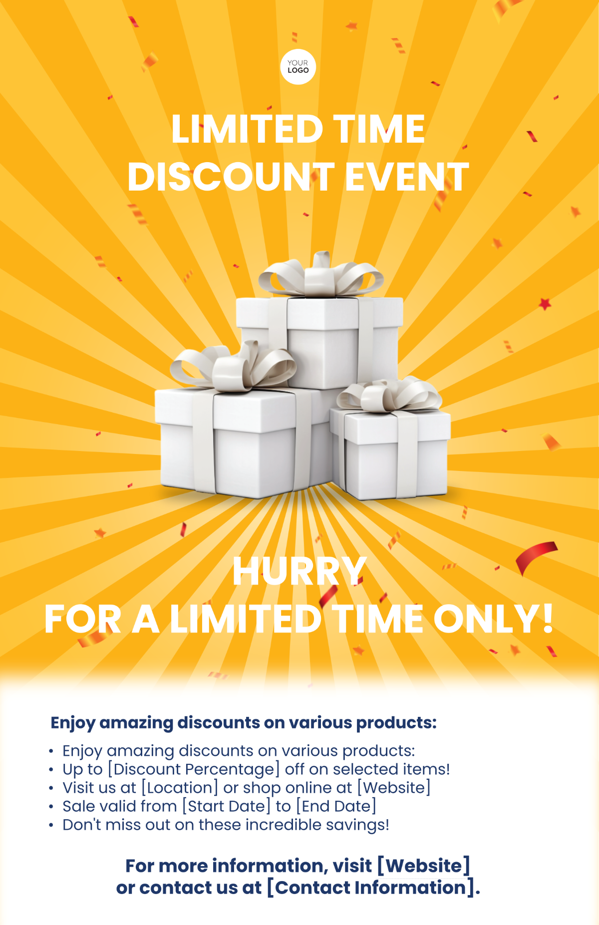 Sales Limited Time Discount Poster Template