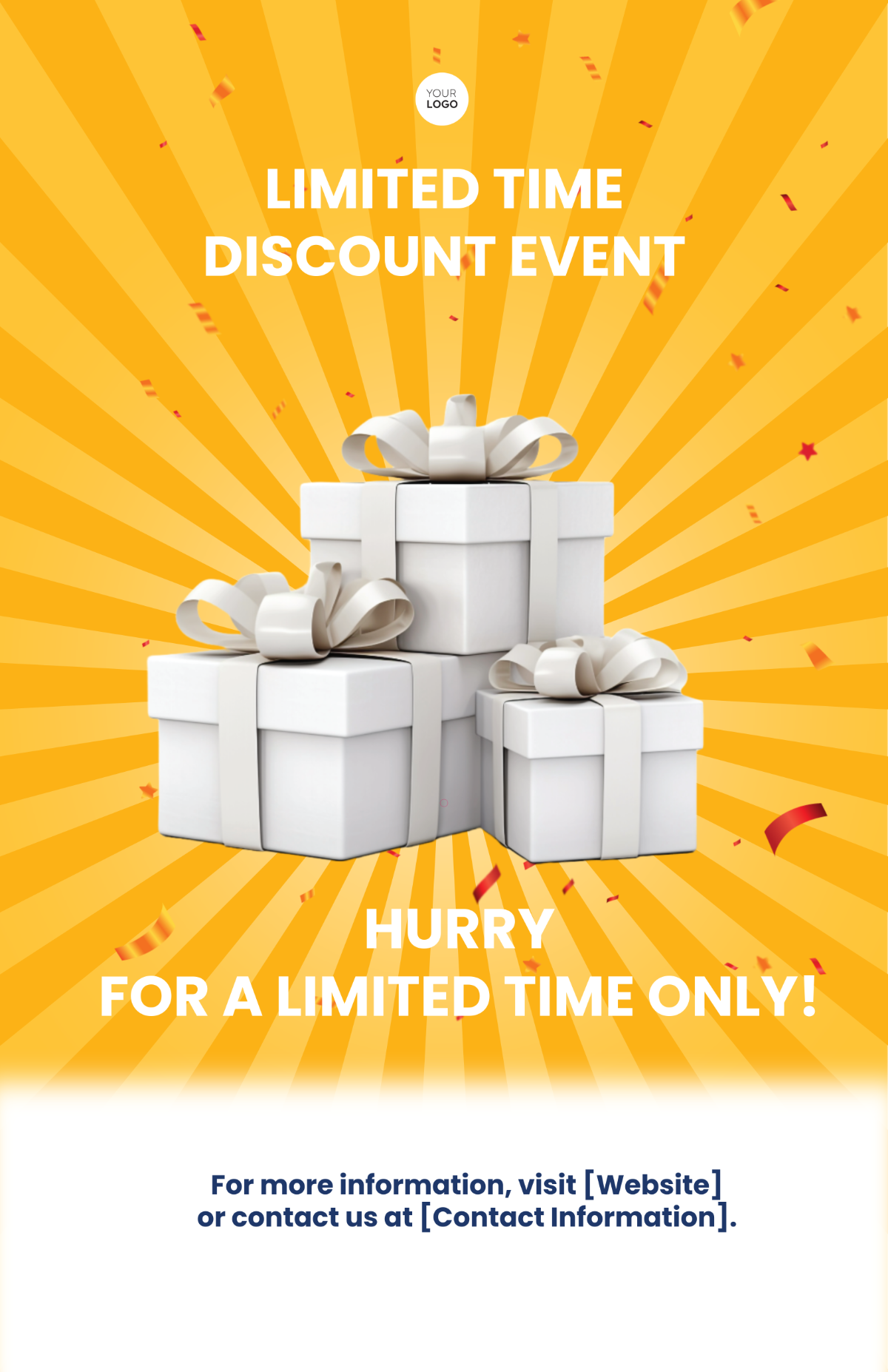 Free Sales Limited Time Discount Poster Template to Edit Online