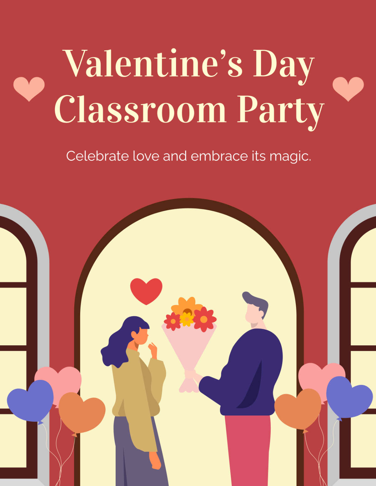 Valentine's Day Classroom Flyer Template