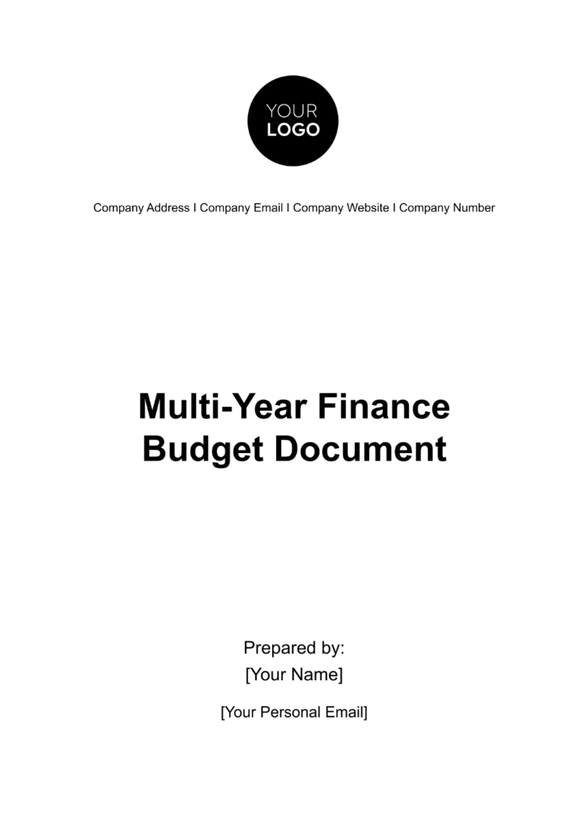 Multi-Year Finance Budget Document Template