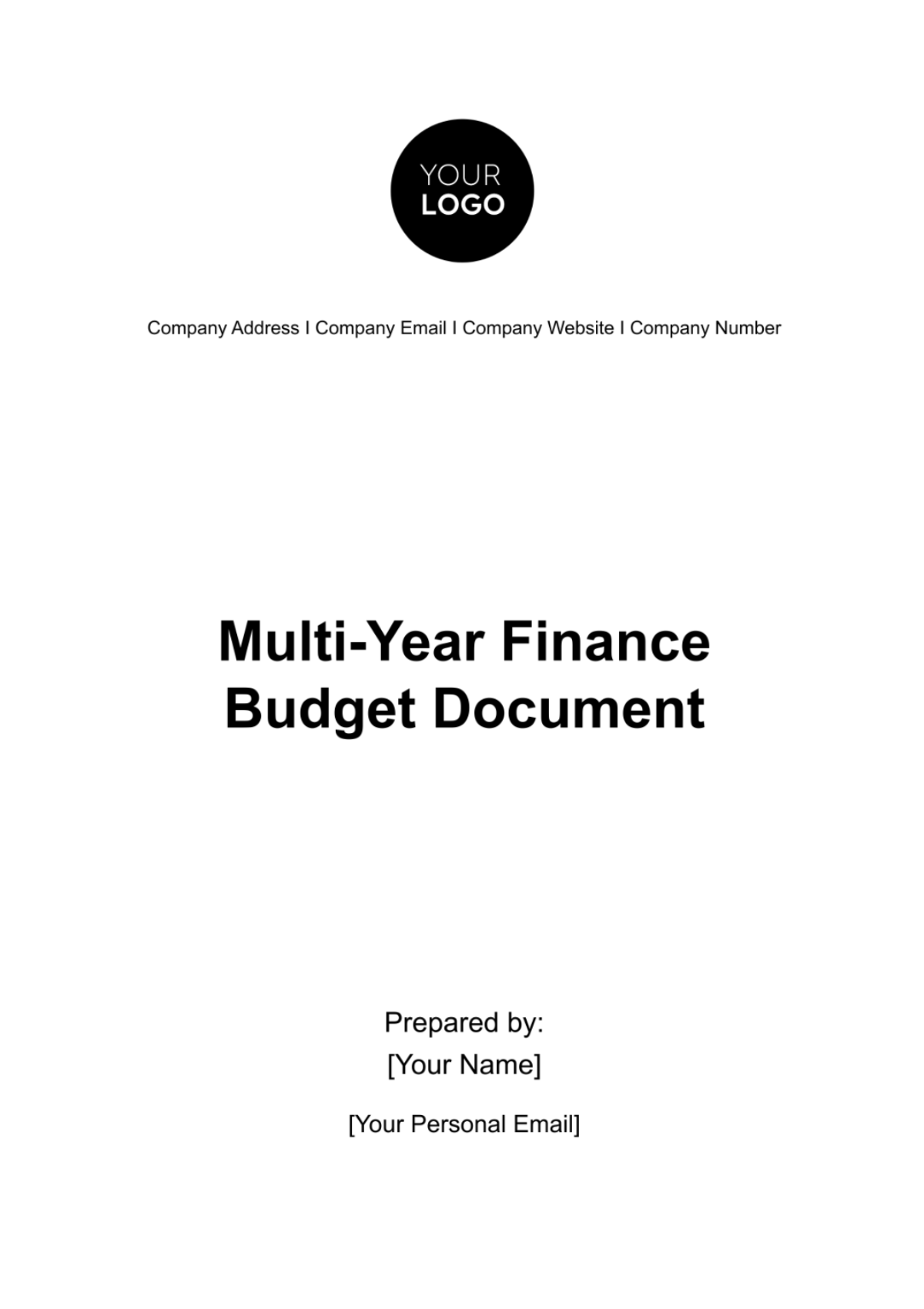 Multi-Year Finance Budget Document Template