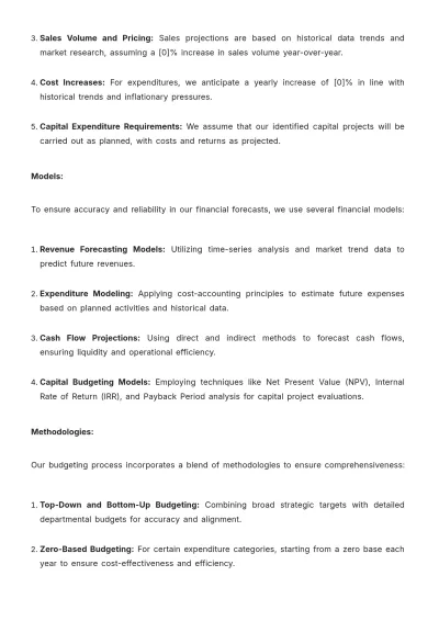 Free Multi-Year Finance Budget Document Template to Edit Online