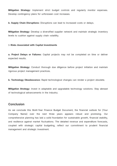 Free Multi-Year Finance Budget Document Template to Edit Online