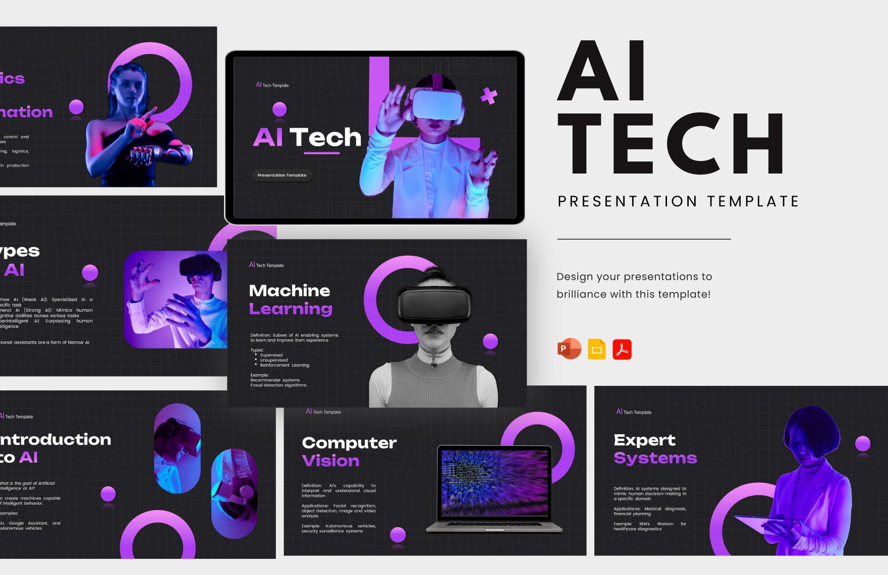 Free AI Tech Template in PDF, PowerPoint, Google Slides