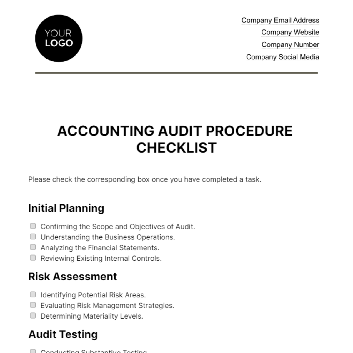 FREE Accounting Checklist Templates & Examples - Edit Online & Download