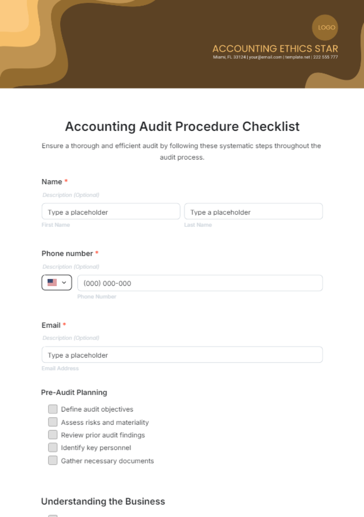 Accounting Audit Procedure Checklist Template - Edit Online & Download