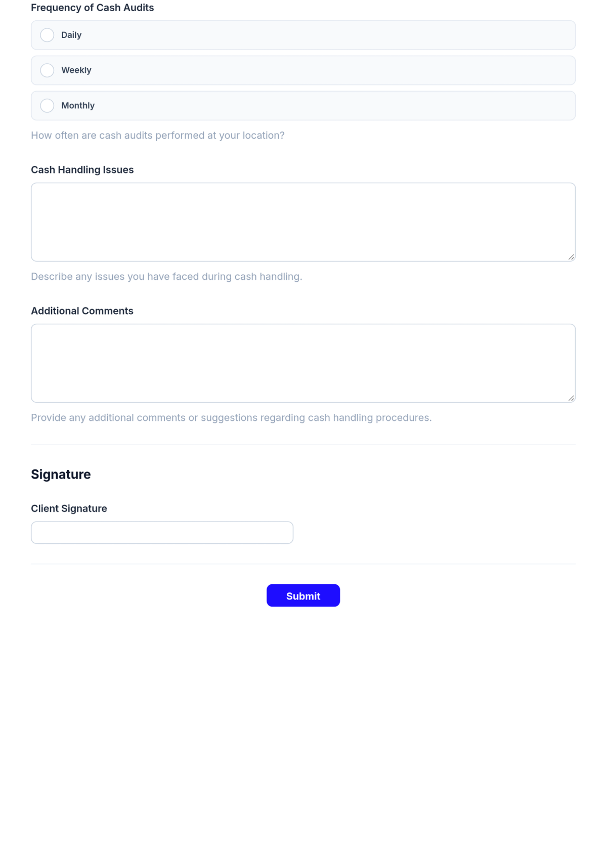 Free Accounting Cash Handling Procedure Form Template & AI Maker