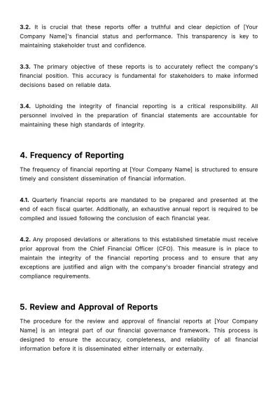 Free Accounting Reporting Procedure Template to Edit Online