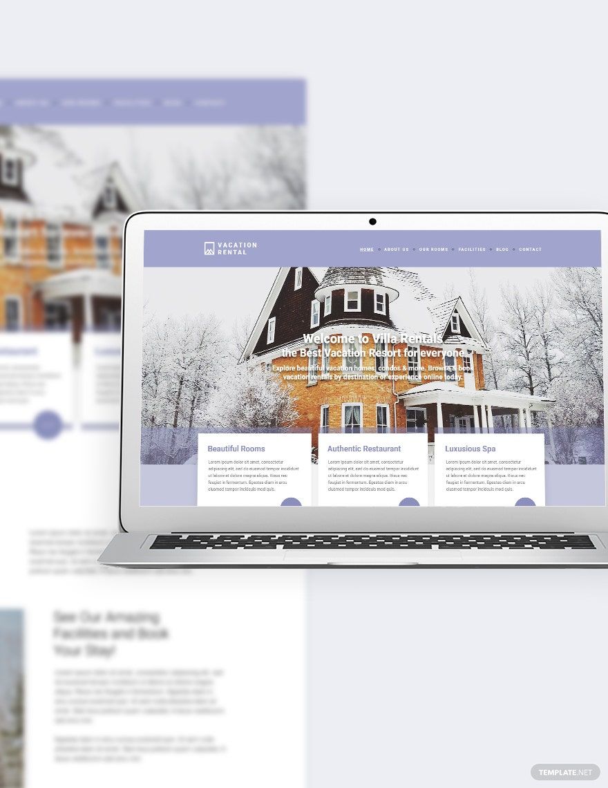 Vacation Rental Bootstrap Landing Page Template