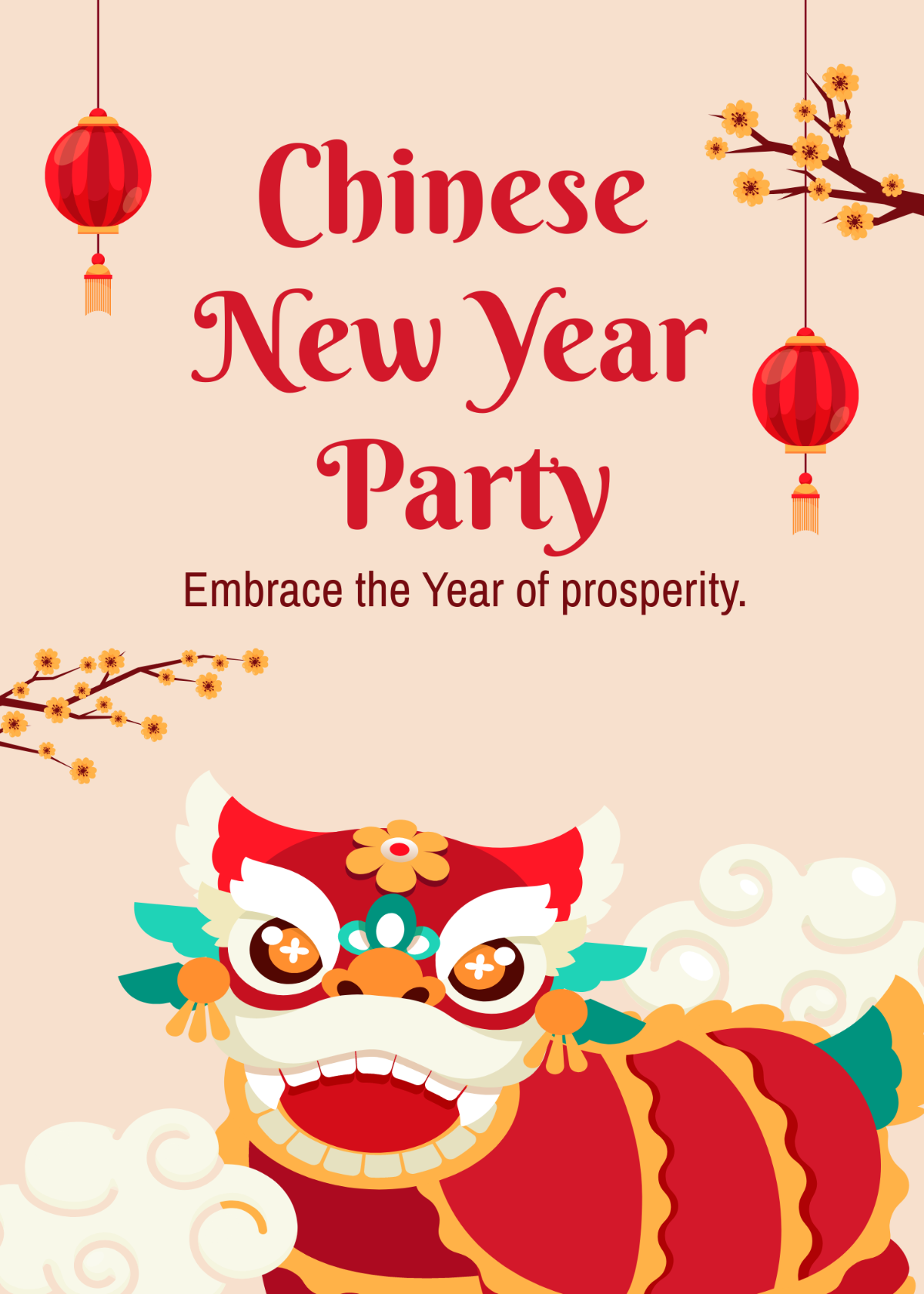 Chinese New Year Party Invitation Template
