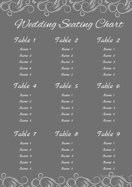 Chalkboard Wedding Seating Chart Template In Microsoft Word, Apple ...