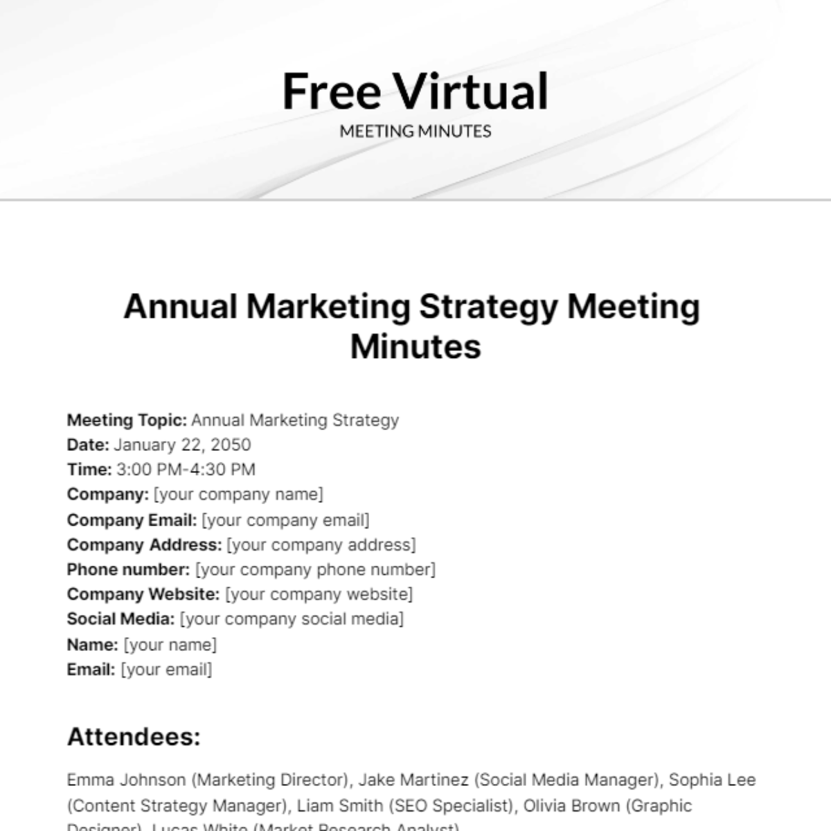 Virtual Meeting Minutes  Template