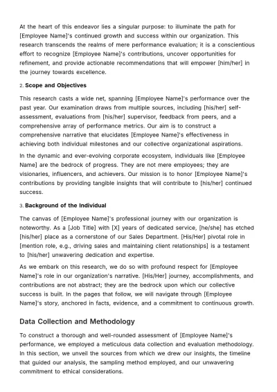 Free Individual Performance Research HR Template to Edit Online