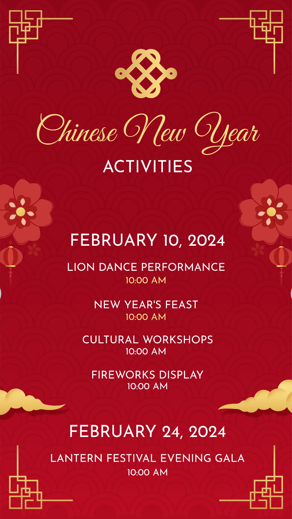 Chinese New Year Celebration Activities Template
